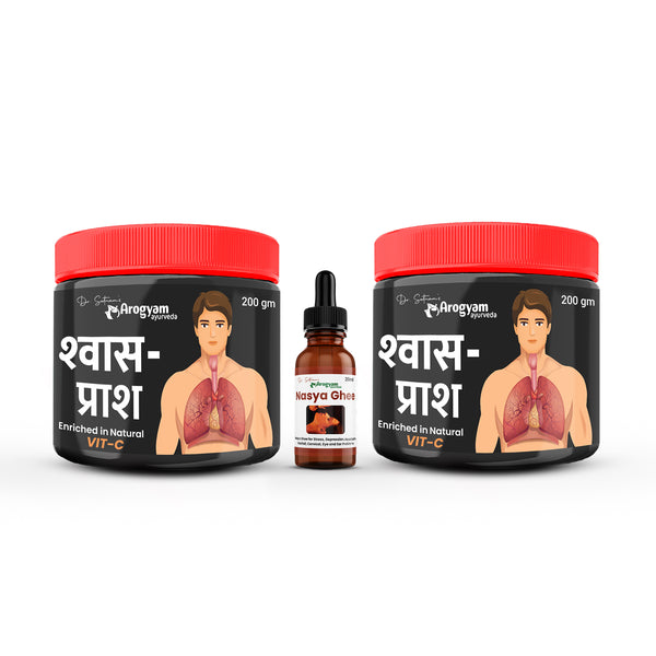 Arogyam Shwas Prash + Nasya Ghee (One Month Supply)